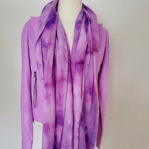 NEW merino wool oversized Cashmere Scarf Wrap dyed loro lavender purple pink